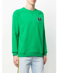Sweat-shirt imprimé vert MSGM
