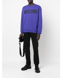 Sweat-shirt imprimé violet Moschino