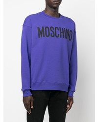 Sweat-shirt imprimé violet Moschino