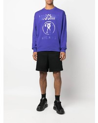 Sweat-shirt imprimé violet Moschino