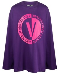 Sweat-shirt imprimé violet VERSACE JEANS COUTURE