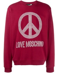 Sweat-shirt orné rouge Love Moschino