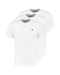 T-shirt à col boutonné blanc Abercrombie & Fitch