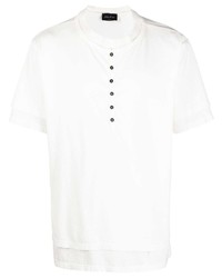 T-shirt à col boutonné blanc Andrea Ya'aqov