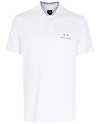 T-shirt à col boutonné blanc Armani Exchange