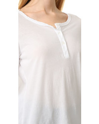 T-shirt à col boutonné blanc James Perse