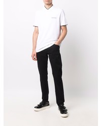 T-shirt à col boutonné blanc Calvin Klein