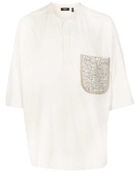 T-shirt à col boutonné blanc FIVE CM