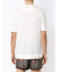 T-shirt à col boutonné blanc Dolce & Gabbana
