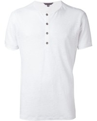 T-shirt à col boutonné blanc John Varvatos