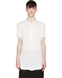 T-shirt à col boutonné blanc Julius