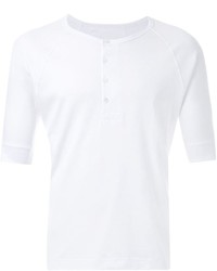 T-shirt à col boutonné blanc Lemaire
