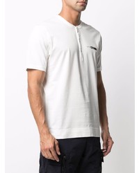 T-shirt à col boutonné blanc C.P. Company