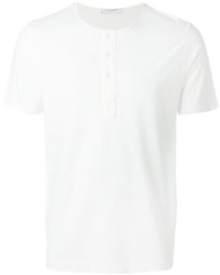 T-shirt à col boutonné blanc Paolo Pecora