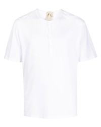 T-shirt à col boutonné blanc Ten C