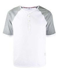 T-shirt à col boutonné blanc Thom Browne