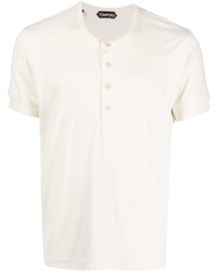 T-shirt à col boutonné blanc Tom Ford