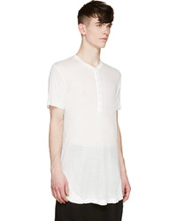 T-shirt à col boutonné blanc Julius
