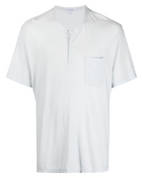 T-shirt à col boutonné bleu clair James Perse