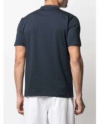 T-shirt à col boutonné bleu marine Eleventy
