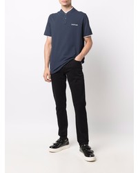T-shirt à col boutonné bleu marine Calvin Klein