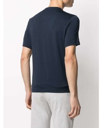 T-shirt à col boutonné bleu marine Cruciani