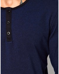 T-shirt à col boutonné bleu marine Lee