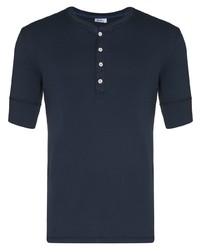 T-shirt à col boutonné bleu marine Schiesser