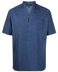 T-shirt à col boutonné bleu marine Sease