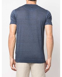 T-shirt à col boutonné bleu marine 120% Lino