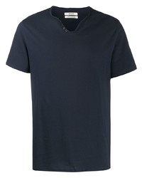 T-shirt à col boutonné bleu marine Zadig & Voltaire