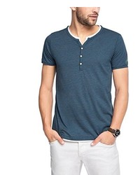 T-shirt à col boutonné bleu Esprit