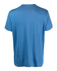 T-shirt à col boutonné bleu Majestic Filatures