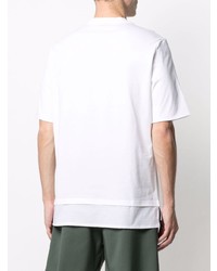 T-shirt à col boutonné brodé blanc Low Brand