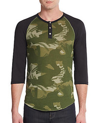 T-shirt à col boutonné camouflage