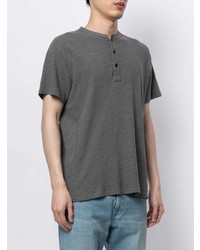 T-shirt à col boutonné gris foncé rag & bone