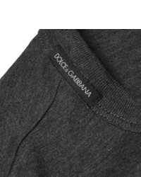 T-shirt à col boutonné gris foncé Dolce & Gabbana