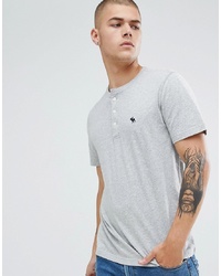 T-shirt à col boutonné gris Abercrombie & Fitch
