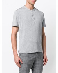 T-shirt à col boutonné gris Eleventy