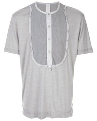 T-shirt à col boutonné gris Carpe Diem