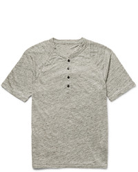 T-shirt à col boutonné gris Club Monaco