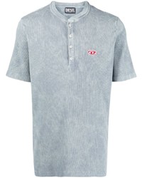 T-shirt à col boutonné gris Diesel