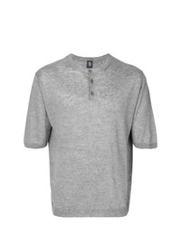 T-shirt à col boutonné gris Eleventy
