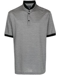 T-shirt à col boutonné gris Giorgio Armani