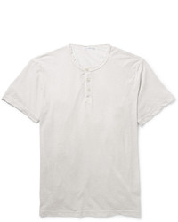 T-shirt à col boutonné gris James Perse