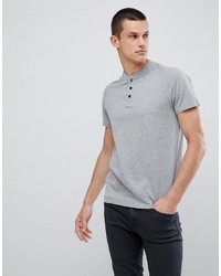 T-shirt à col boutonné gris KIOMI