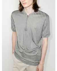 T-shirt à col boutonné gris Prevu