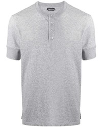 T-shirt à col boutonné gris Tom Ford