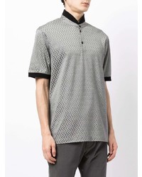 T-shirt à col boutonné gris Giorgio Armani