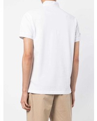 T-shirt à col boutonné imprimé blanc Shanghai Tang